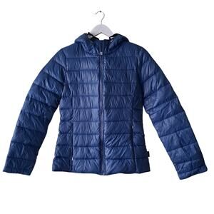 NWOT Calvin Klein Puffer Jacket Packable Lightweight Premium Down Blue Womens XS